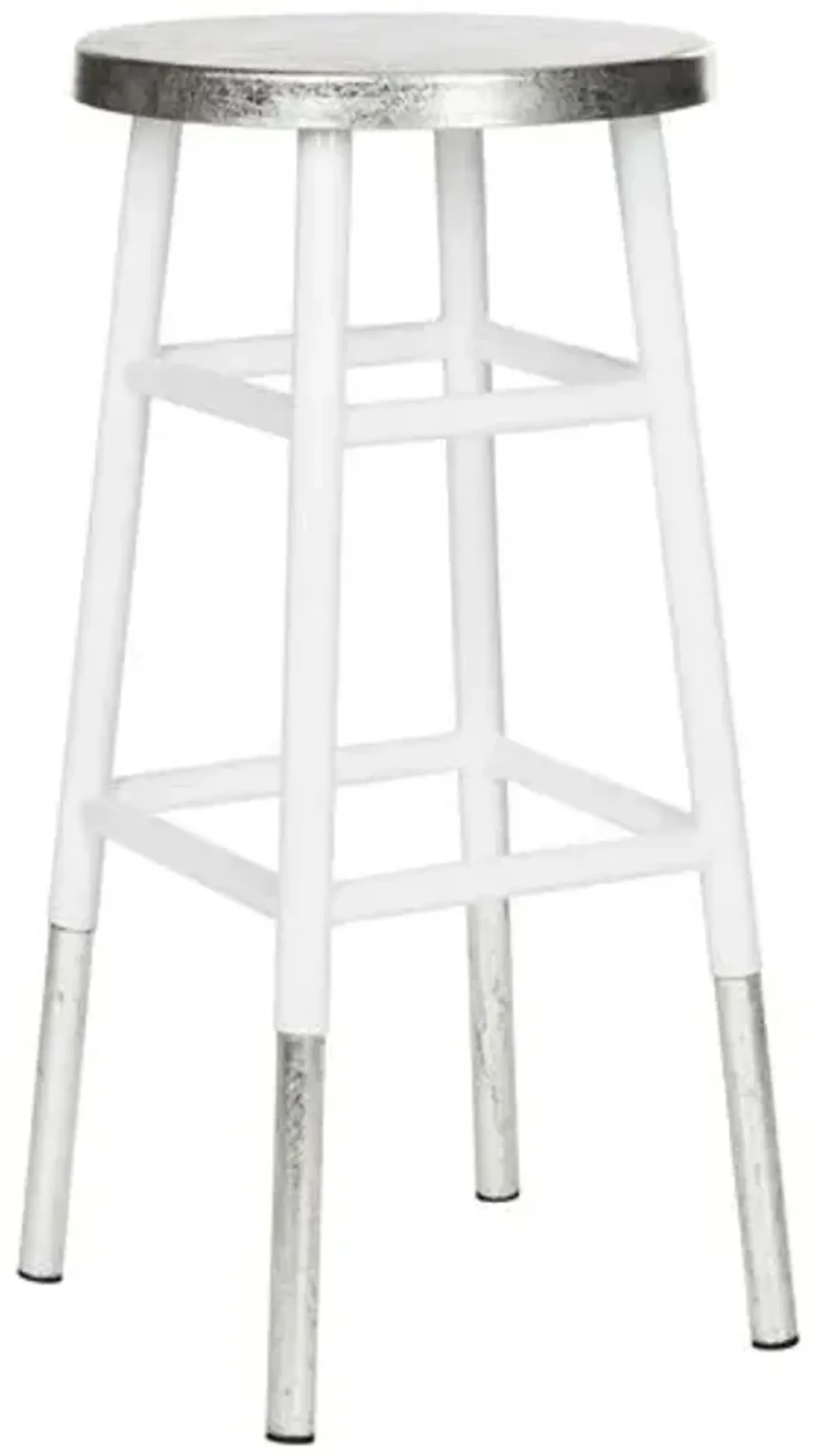 Lacie Barstool - White - Silver