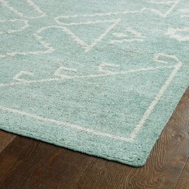 Conner Rug - Mint/Ivory - Blue - Blue