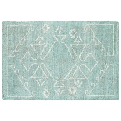 Conner Rug - Mint/Ivory - Blue - Blue