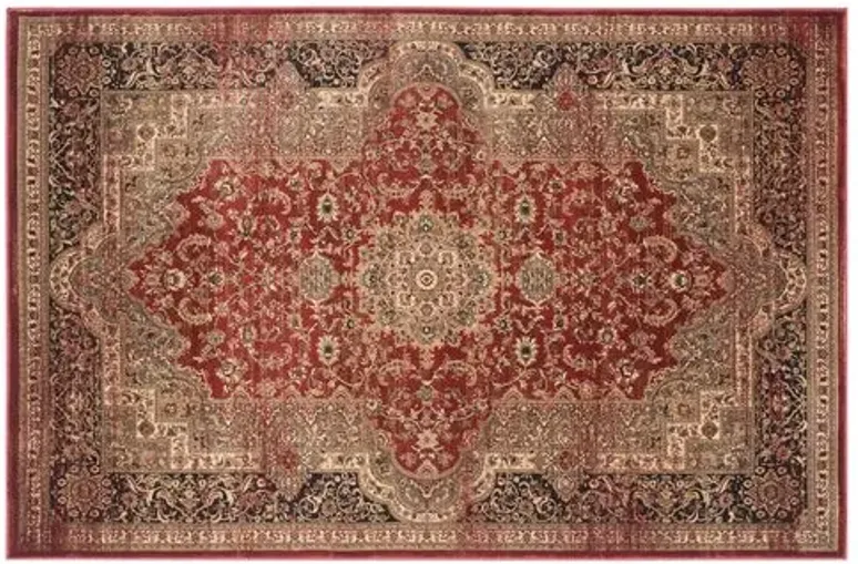 Loosha Rug - Rust/Black - Brown - Brown