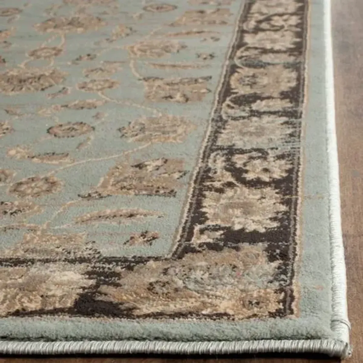 Maksym Rug - Light Blue/Black - Gray - Gray