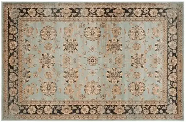 Maksym Rug - Light Blue/Black - Gray - Gray