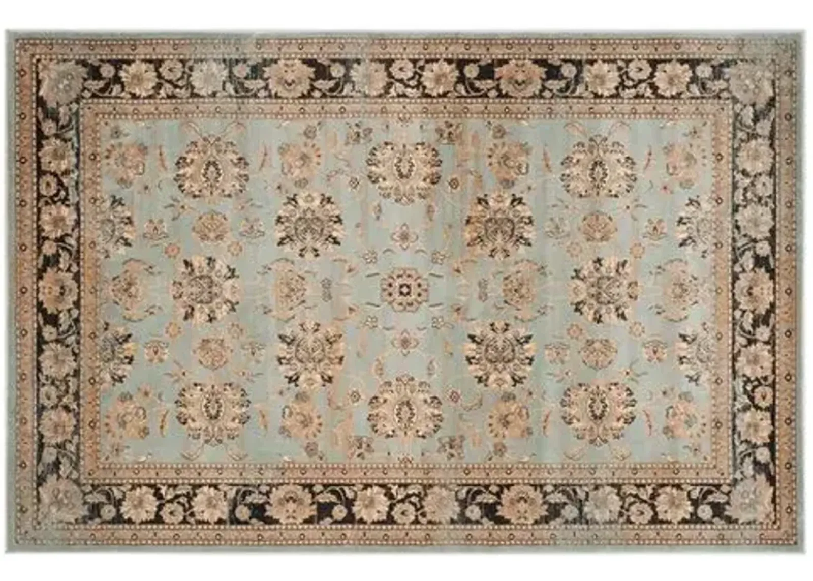 Maksym Rug - Light Blue/Black - Gray - Gray