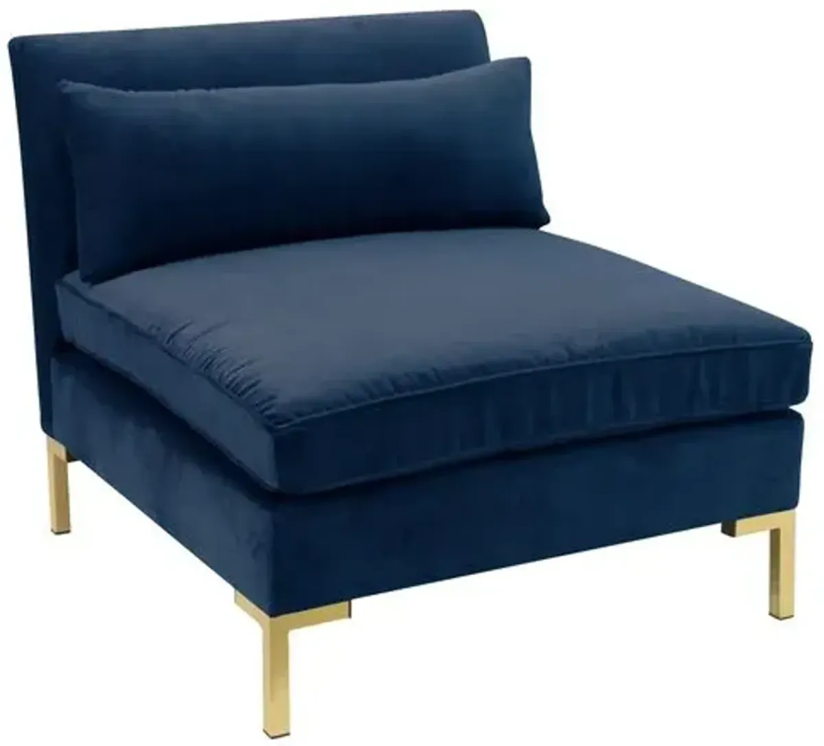 Marceau Velvet Reversible Sectional - Handcrafted - Blue