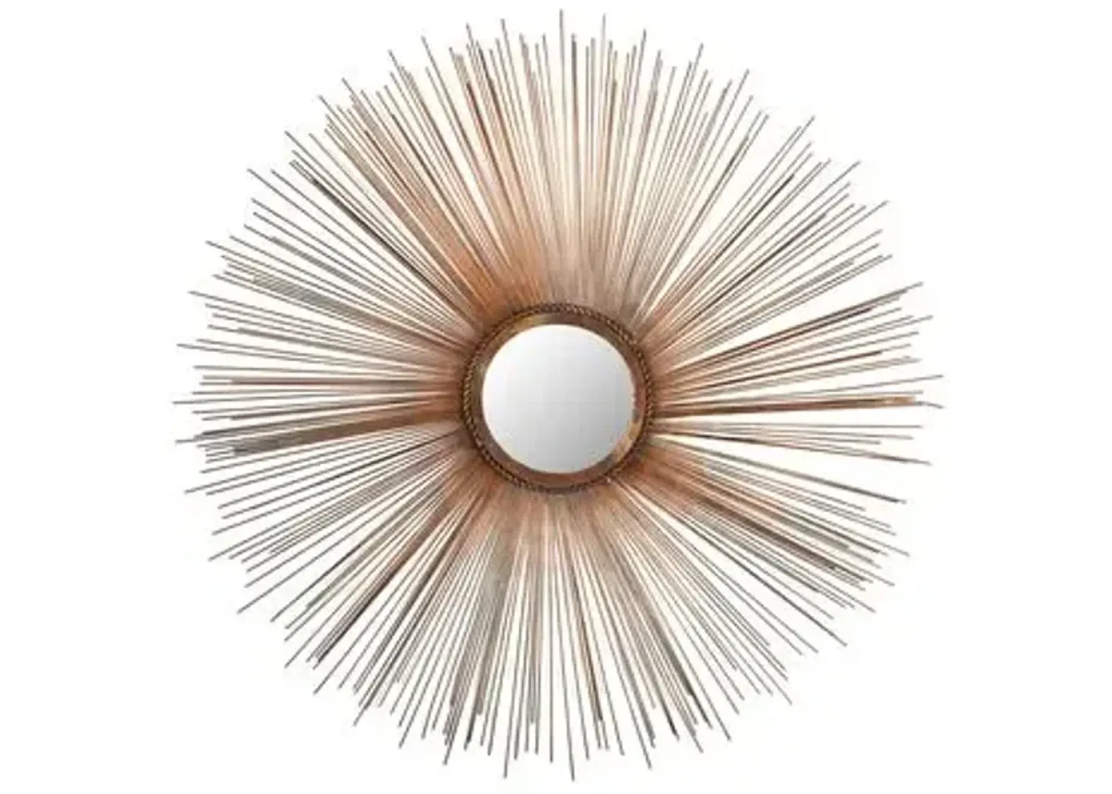 Amber Sunburst Wall Mirror - Copper