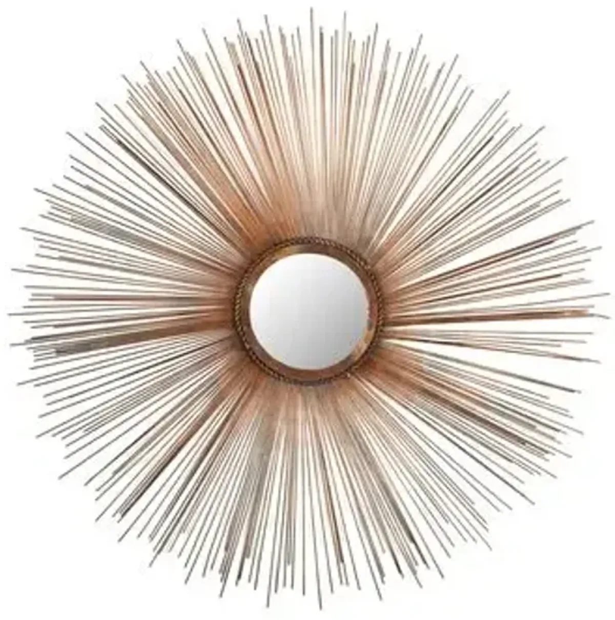 Amber Sunburst Wall Mirror - Copper