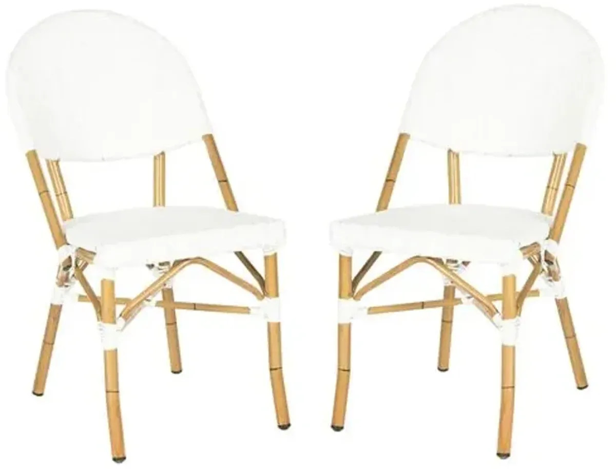 Set of 2 Odeon Indoor/Outdoor Bistro Chairs - White
