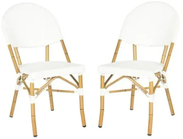 Set of 2 Odeon Indoor/Outdoor Bistro Chairs - White