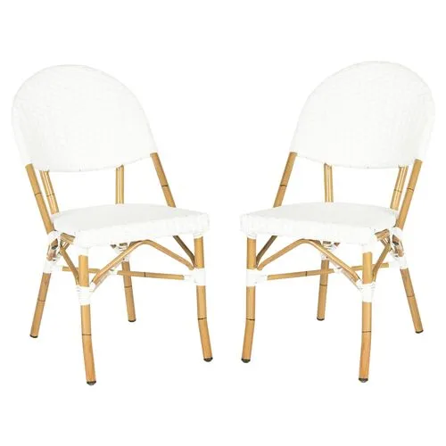 Set of 2 Rivoli Outdoor Side Chairs - Off-White