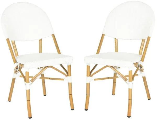 S/2 Odeon Indoor/Outdoor Bistro Chairs, White