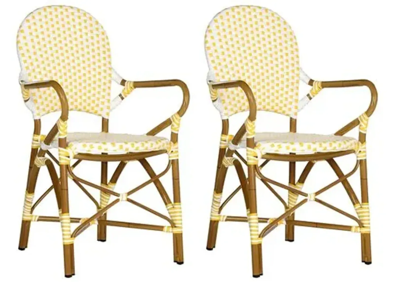 Set of 2 Dylan Armchairs - Yellow/White