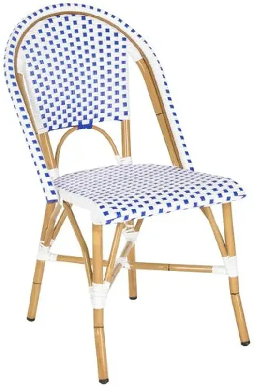 Set of 2 Odeon Stackable Outdoor Bistro Side Chairs - Blue