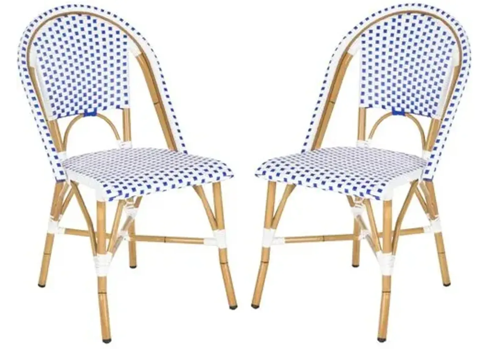 Set of 2 Odeon Stackable Outdoor Bistro Side Chairs - Blue