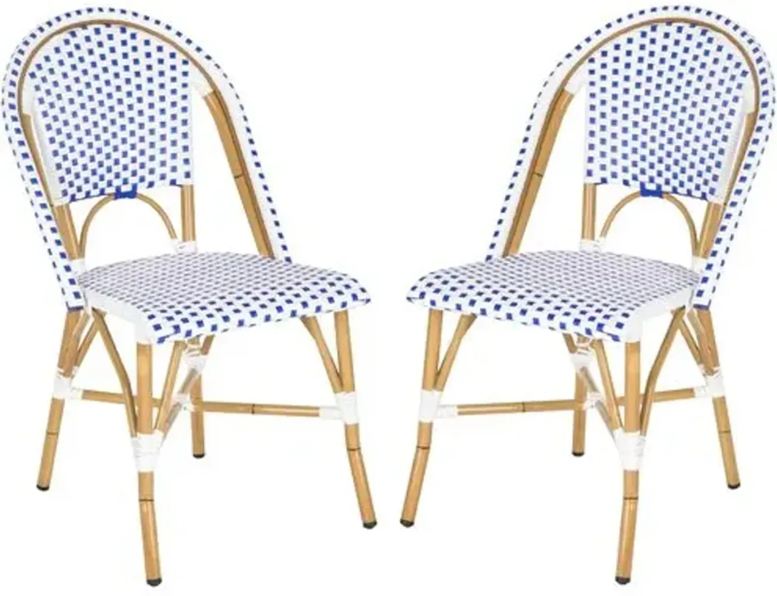 Set of 2 Odeon Stackable Outdoor Bistro Side Chairs - Blue