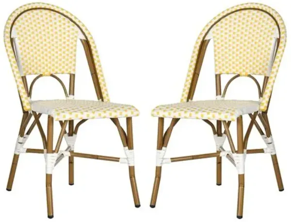 Set of 2 Odeon Stackable Bistro Side Chairs - Yellow