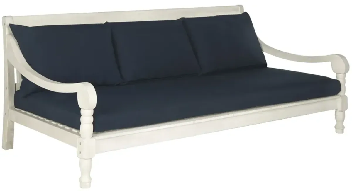 Newport 72" Outdoor Daybed - Navy/White - Blue - Comfortable, Sturdy