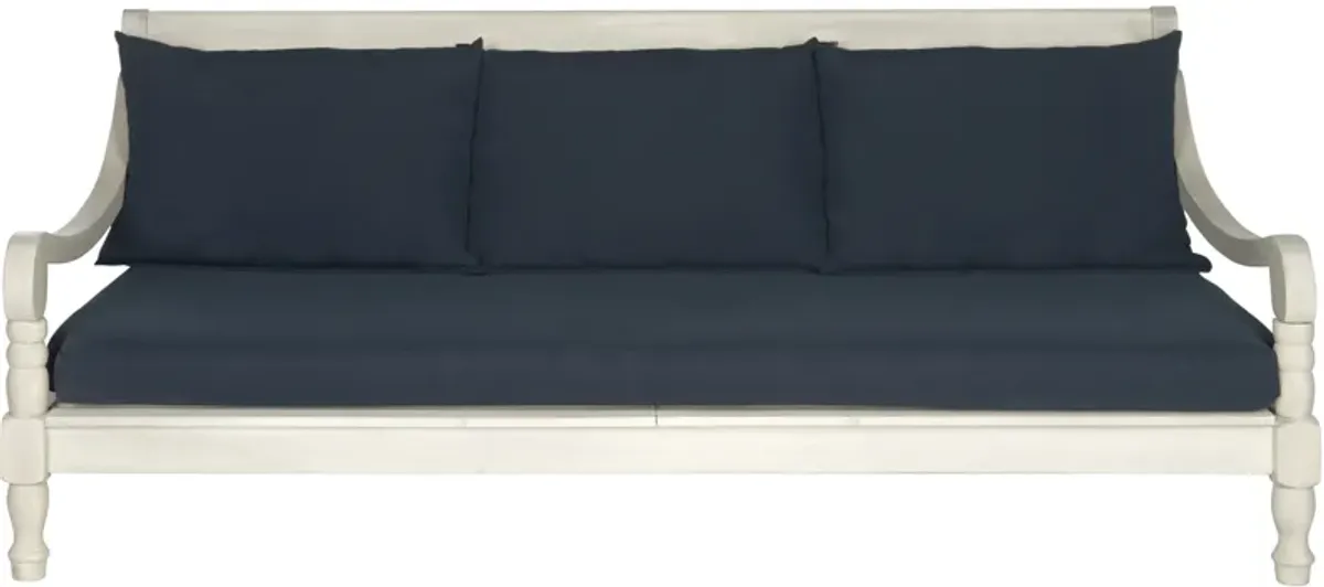 Newport 72" Outdoor Daybed - Navy/White - Blue - Comfortable, Sturdy