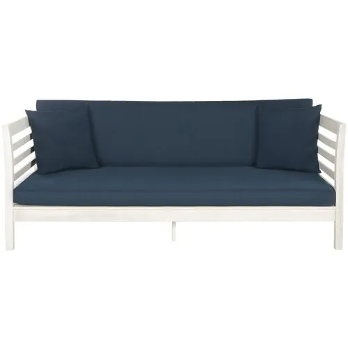 Sandy Outdoor Daybed - White/Navy - Blue - Comfortable, Sturdy