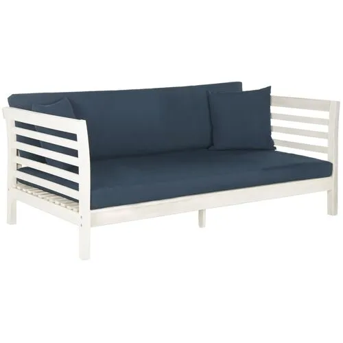 Sandy Outdoor Daybed - White/Navy - Blue - Comfortable, Sturdy