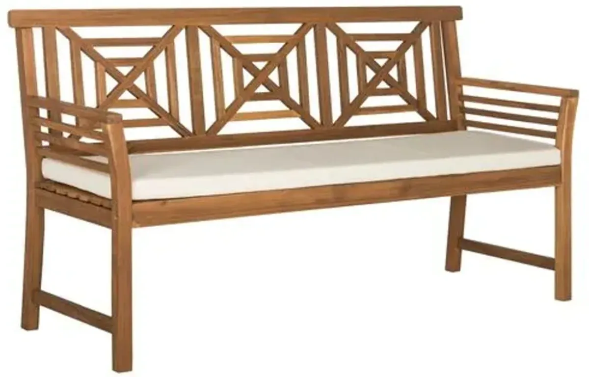 Angela Outdoor Bench - Brown - Beige