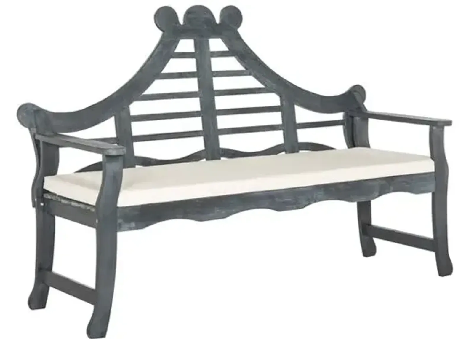 Pagoda Outdoor Bench - Ash Gray - Beige