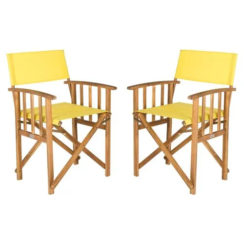 Set of 2 Miles Outdoor Director's Chairs - Yellow