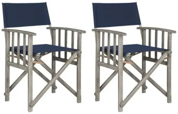 Set of 2 Miles Outdoor Director's Chairs - Blue