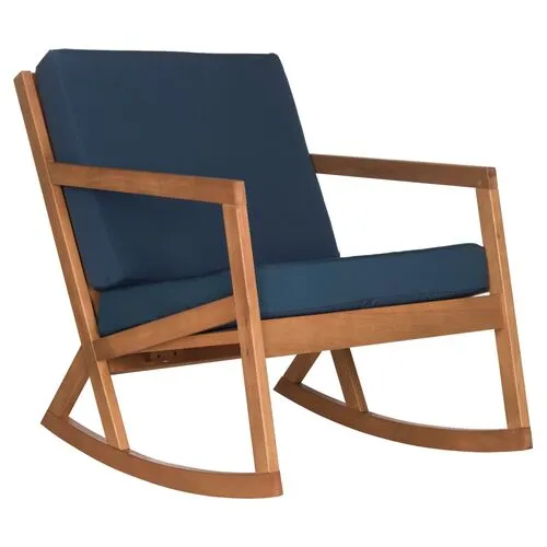 Lindsey Outdoor Rocking Chair - Navy/Natural - Blue