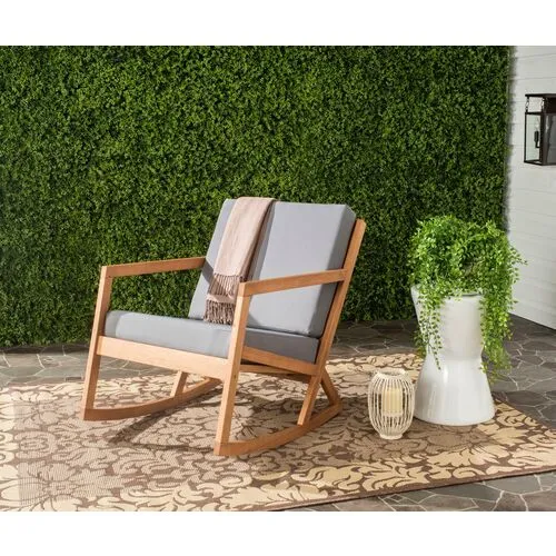 Lindsey Outdoor Rocking Chair - Gray/Natural