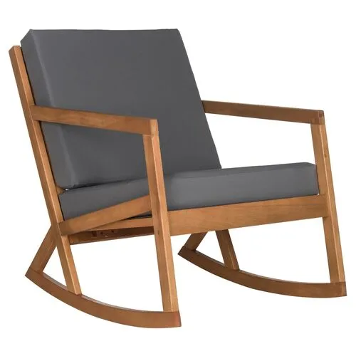 Lindsey Outdoor Rocking Chair - Gray/Natural