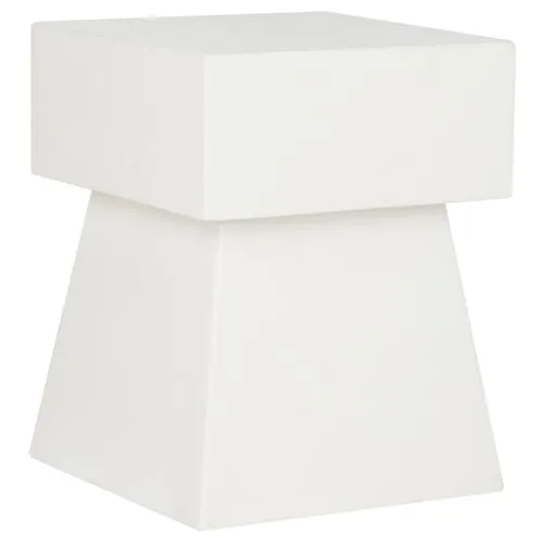 Laine Outdoor Side Table - Ivory - White