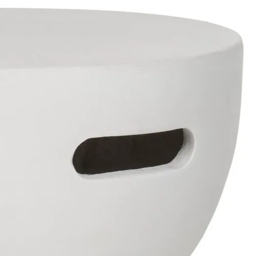 Eaves Outdoor Side Table - Ivory - White