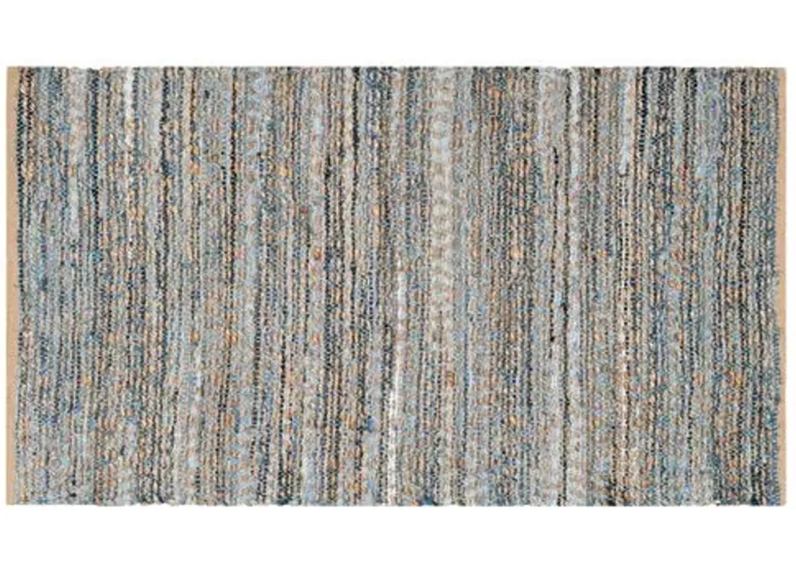 Capshaw Flat-Weave Rug - Natural/Blue - Blue