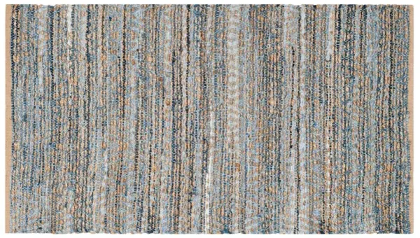 Capshaw Flat-Weave Rug - Natural/Blue - Blue