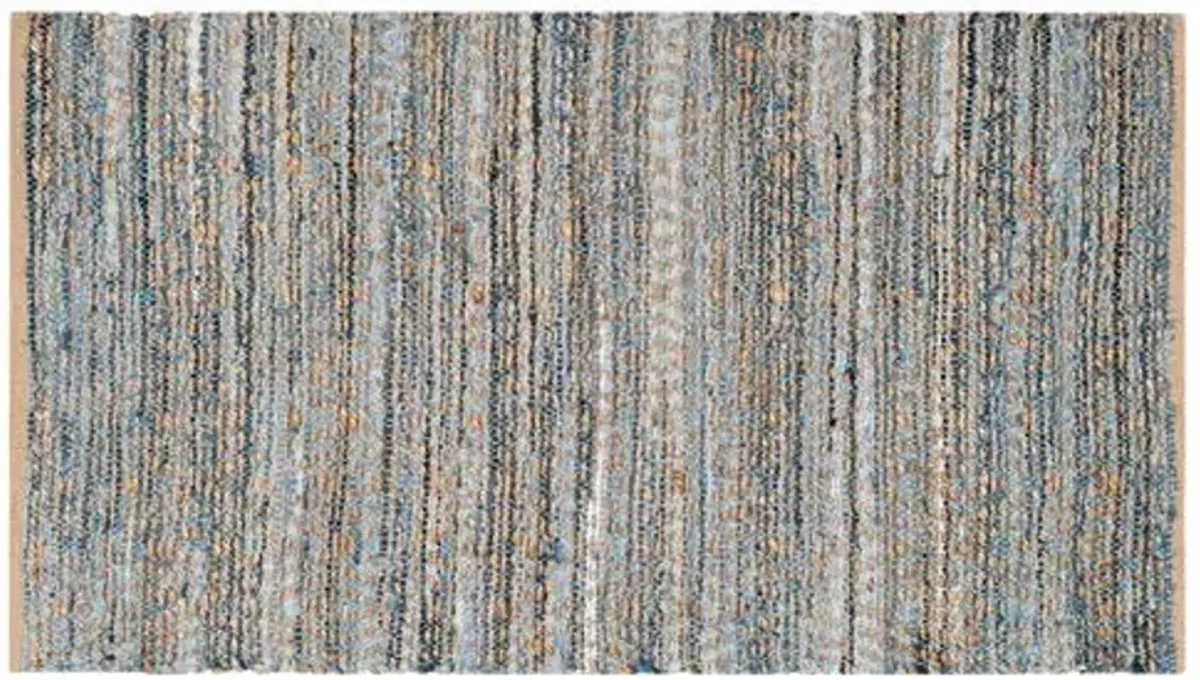 Capshaw Flat-Weave Rug - Natural/Blue - Blue