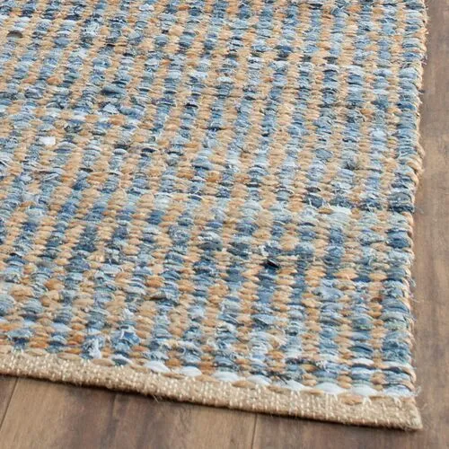 Chapin Jute Rug - Natural/Blue - Blue