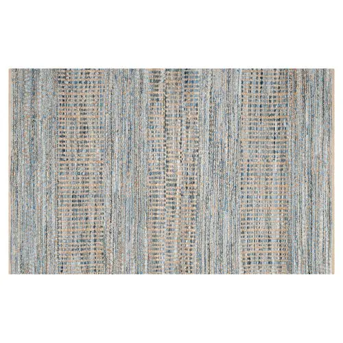 Faley Jute Rug - Natural/Blue - Blue