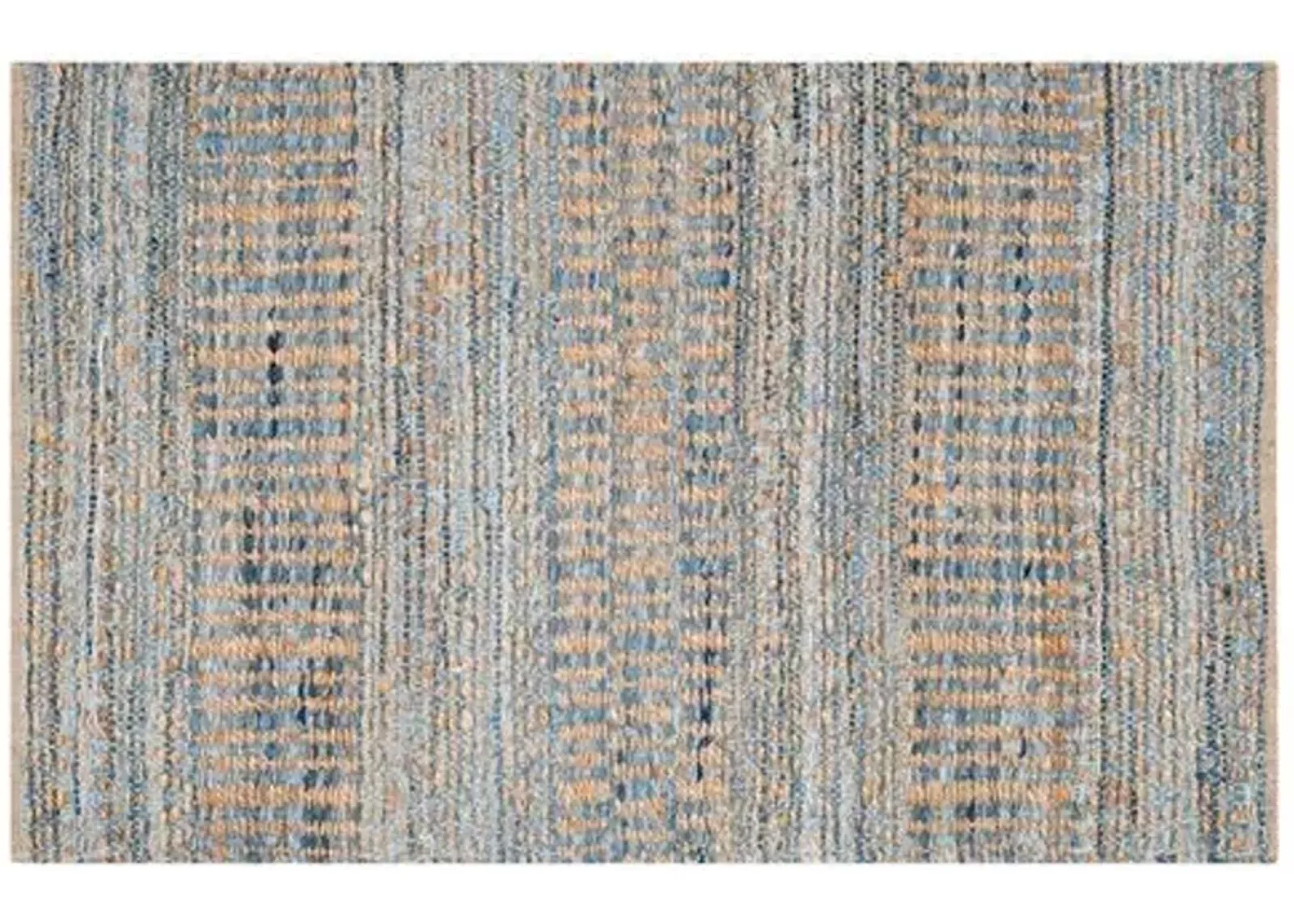 Faley Jute Rug - Natural/Blue - Blue