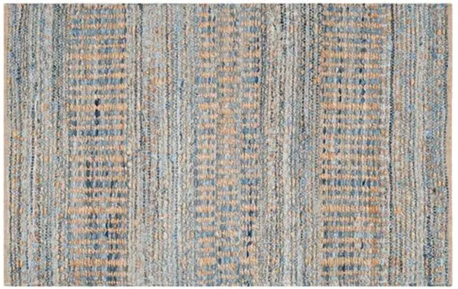 Faley Jute Rug - Natural/Blue - Blue