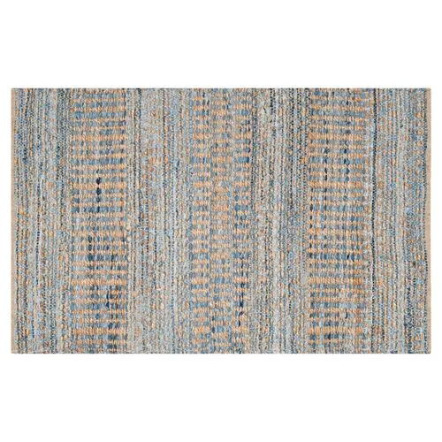 Faley Jute Rug - Natural/Blue - Blue