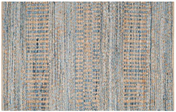 Faley Jute Rug - Natural/Blue - Blue
