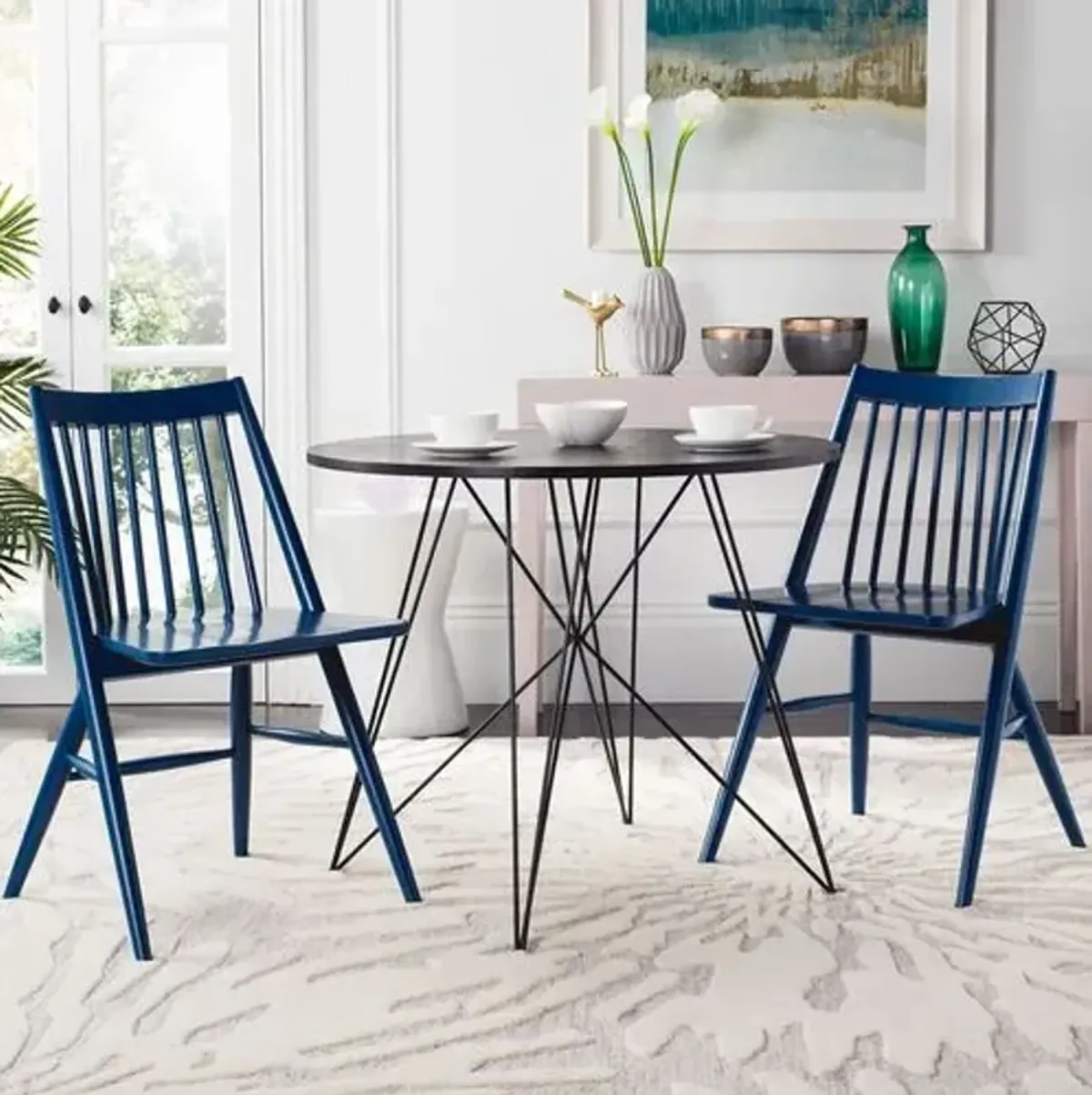 Set of 2 Bledsoe Side Chairs - Navy - Blue