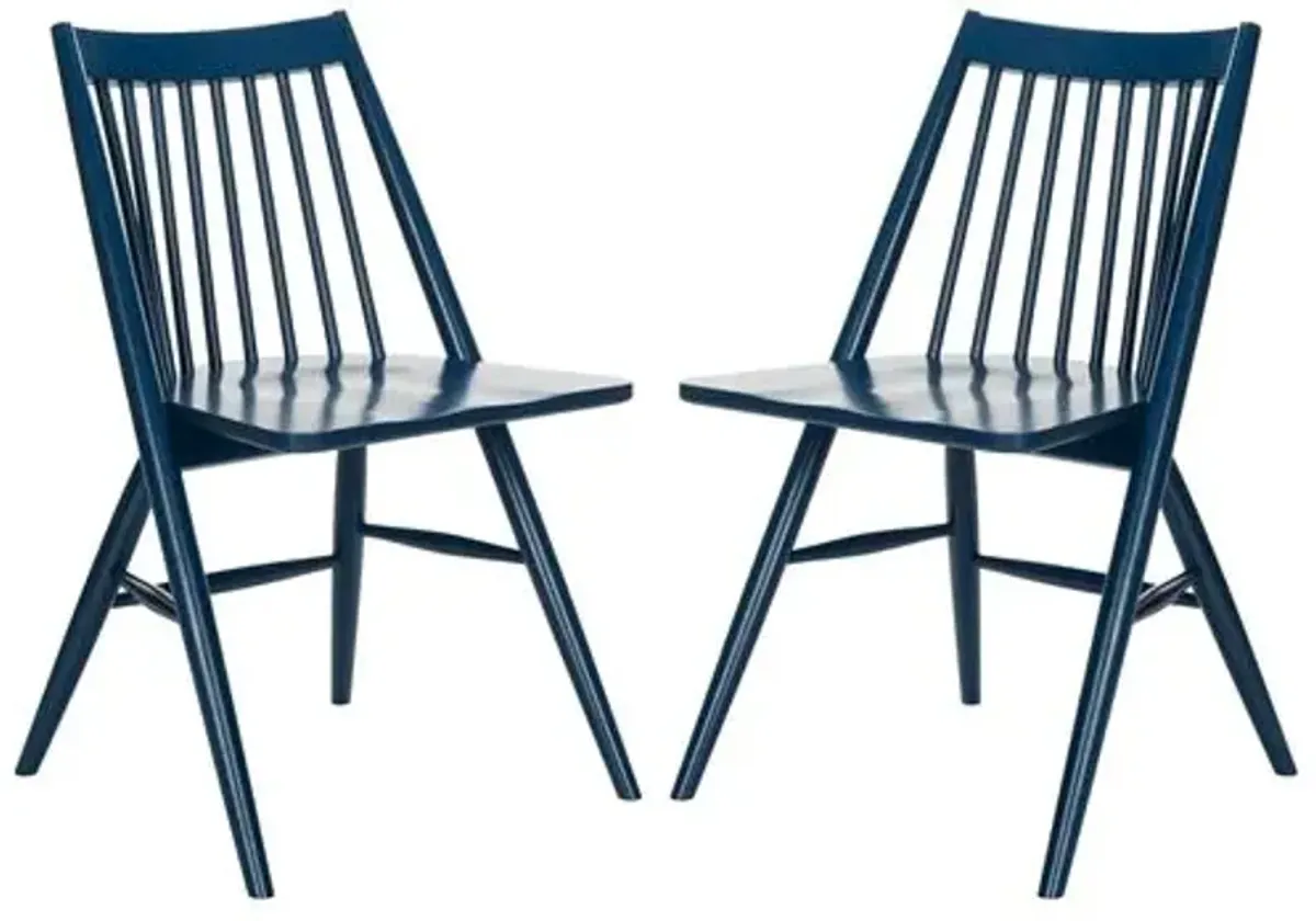 Set of 2 Bledsoe Side Chairs - Navy - Blue