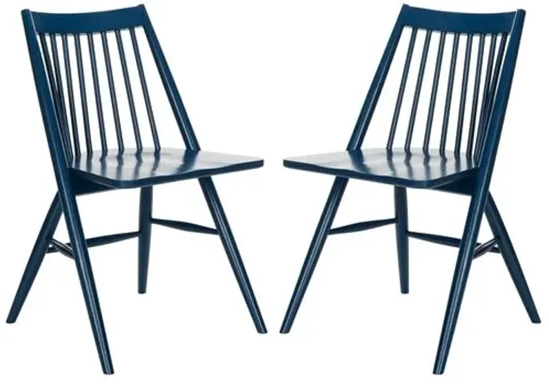 Set of 2 Bledsoe Side Chairs - Navy - Blue