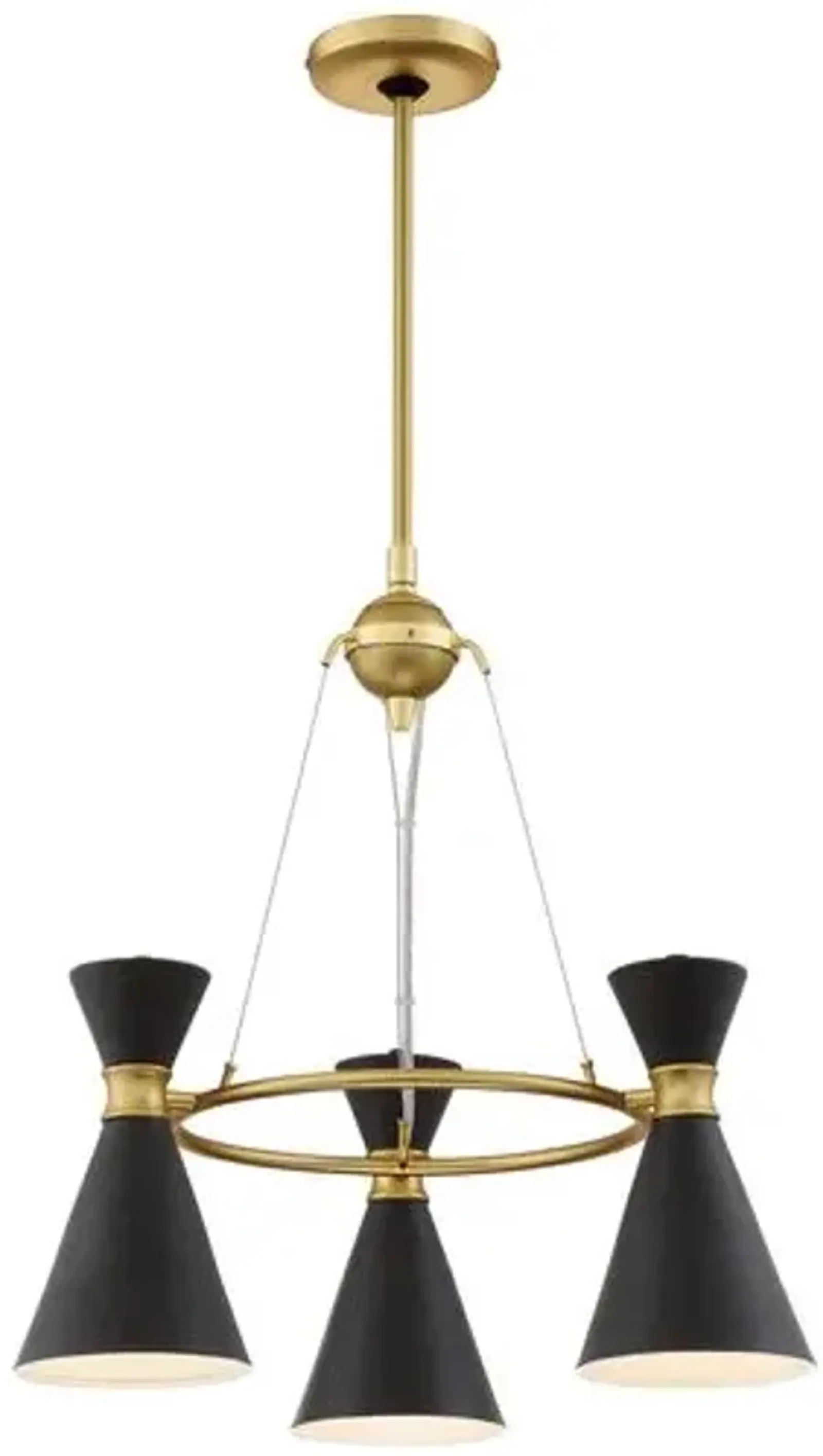 Conic 3-Light Chandelier - Honey Gold - Black