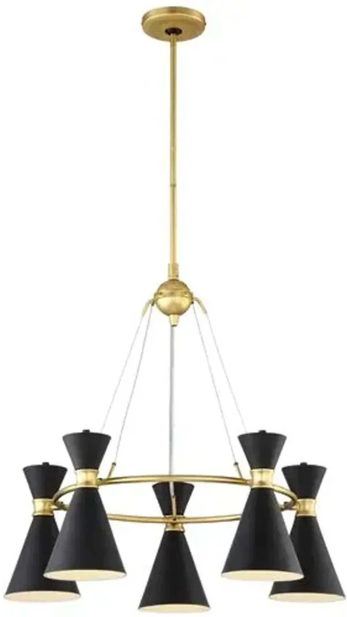 Conic 5-Light Chandelier - Honey Gold - Black