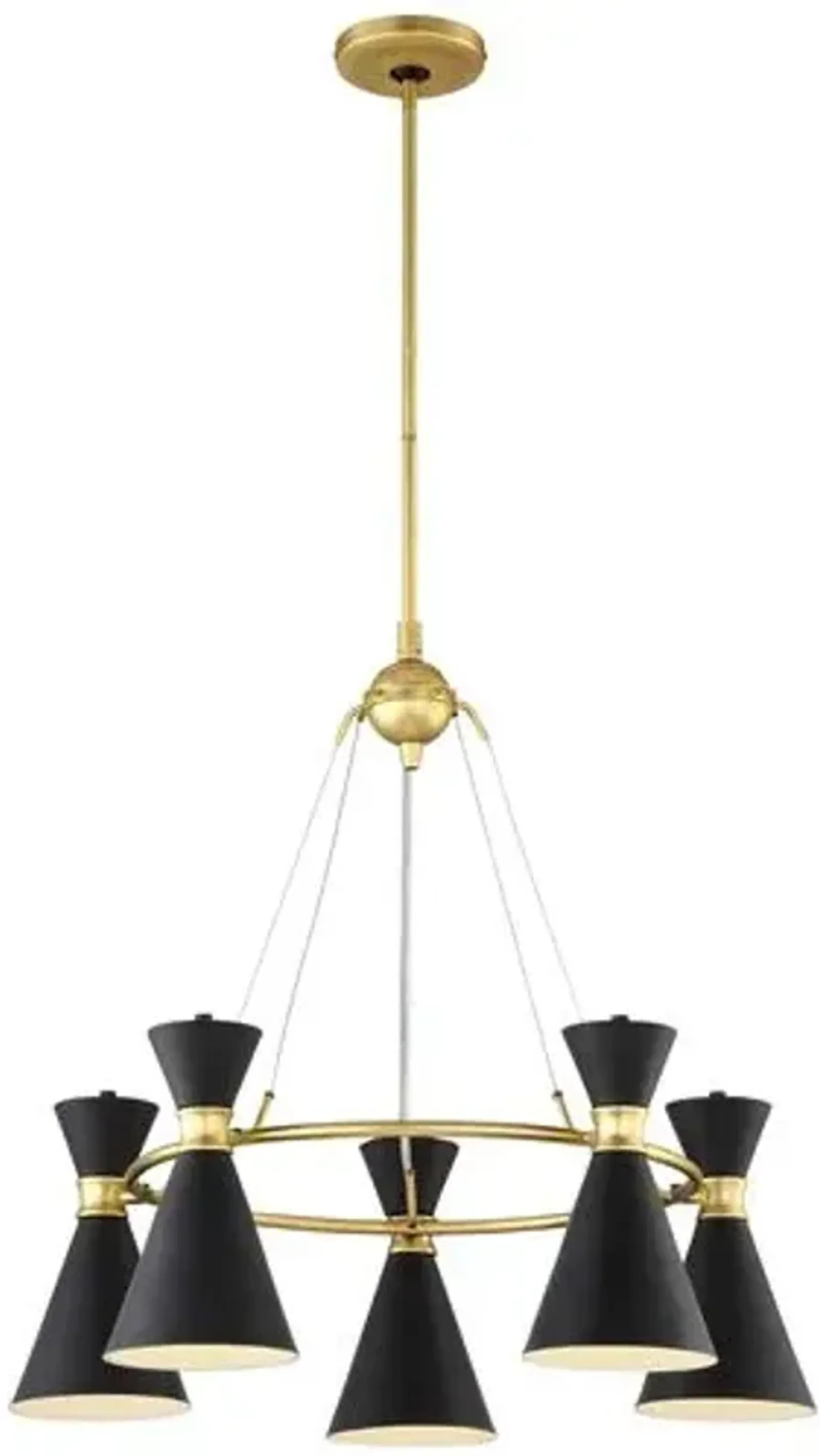 Conic 5-Light Chandelier - Honey Gold - Black