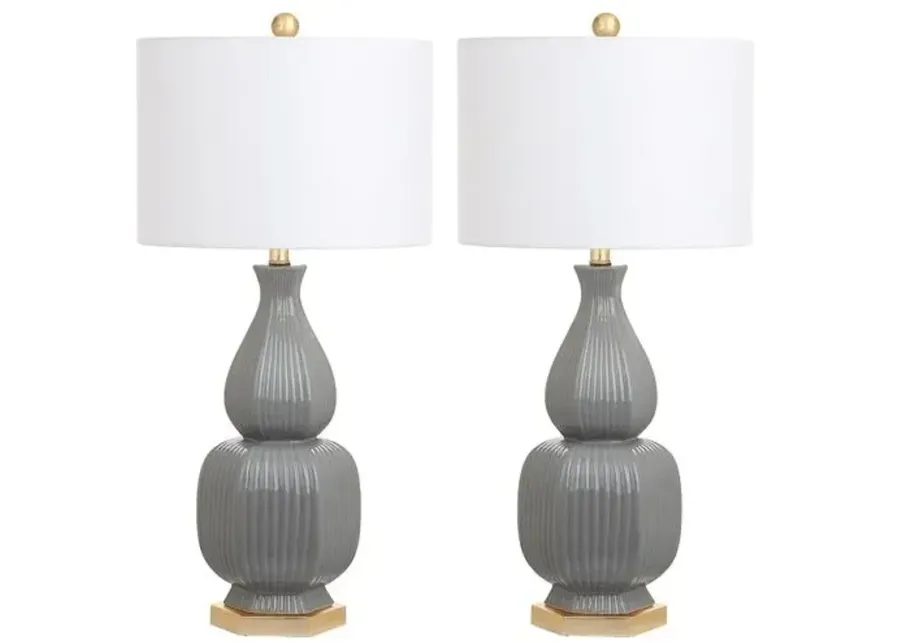 Set of 2 Abel Table Lamps - Gray