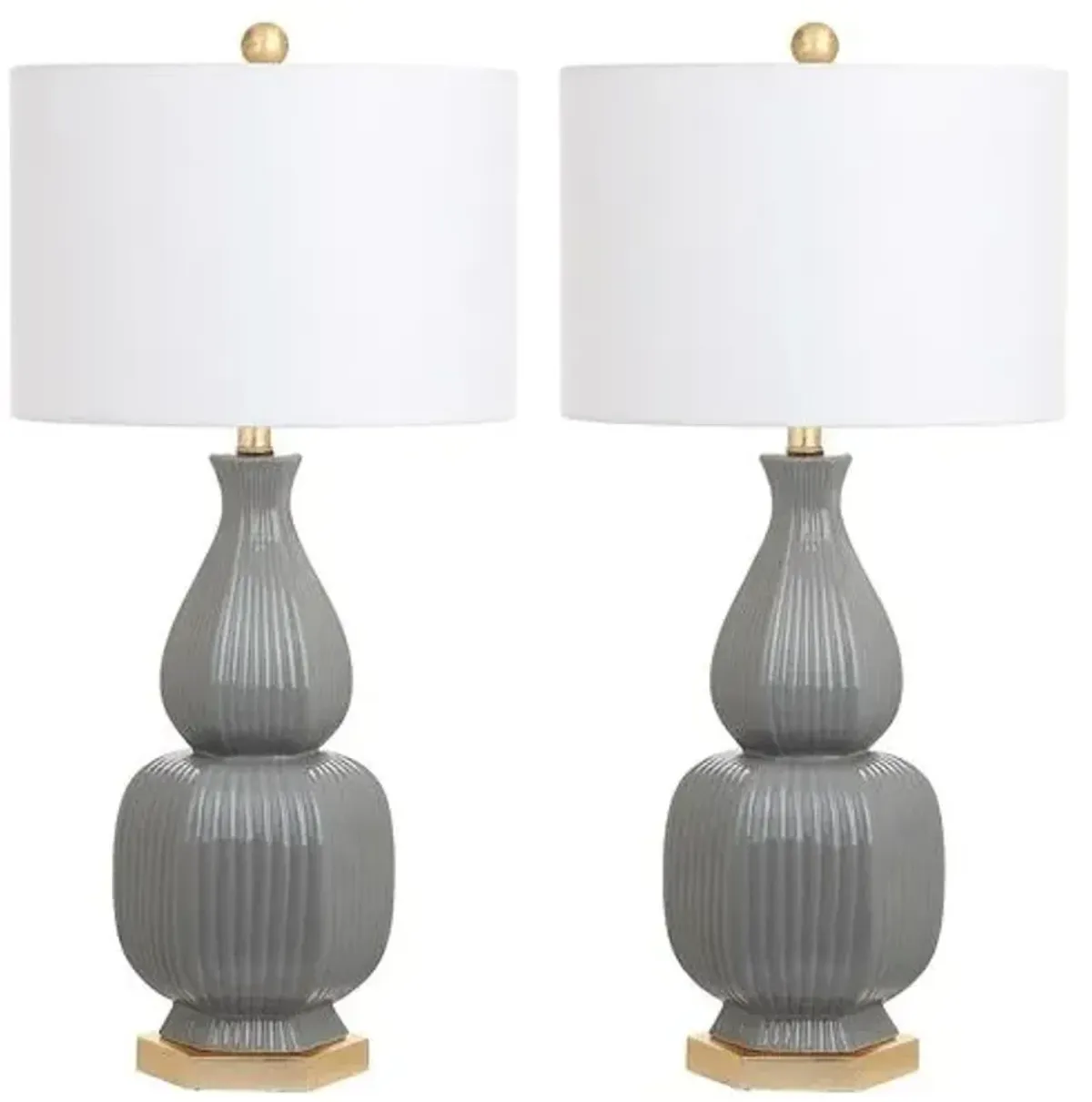 Set of 2 Abel Table Lamps - Gray