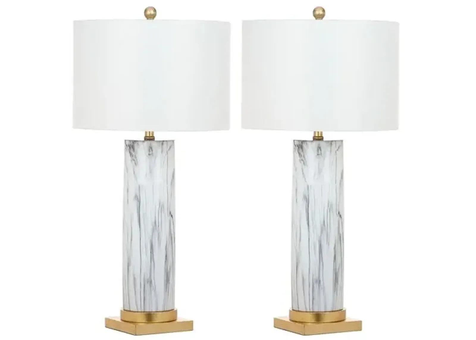 Set of 2 Abdella Table Lamps - Black/White